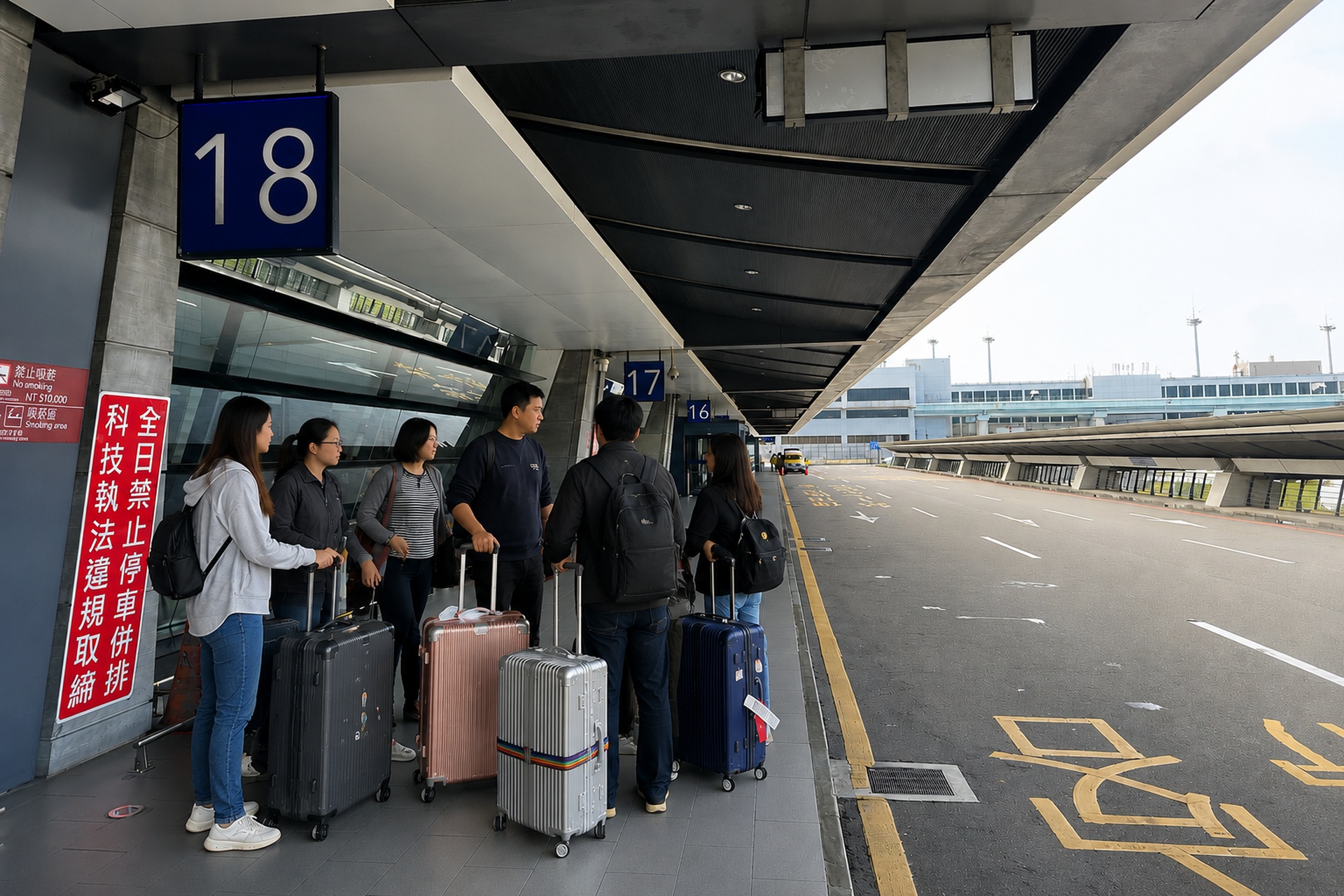 桃園機場第一航廈 接機動線指引圖片