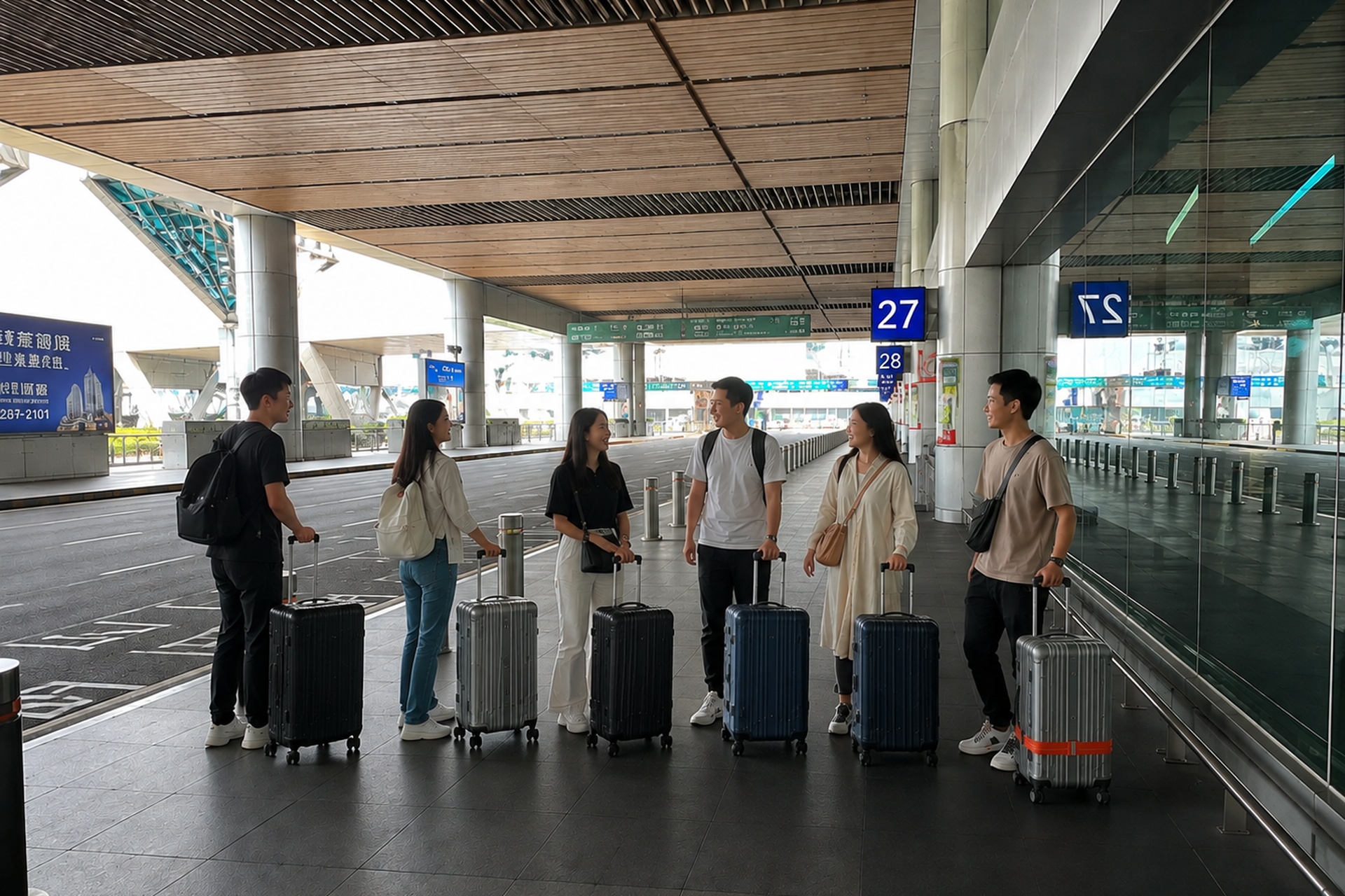 桃園機場第二航廈 接機動線指引圖片